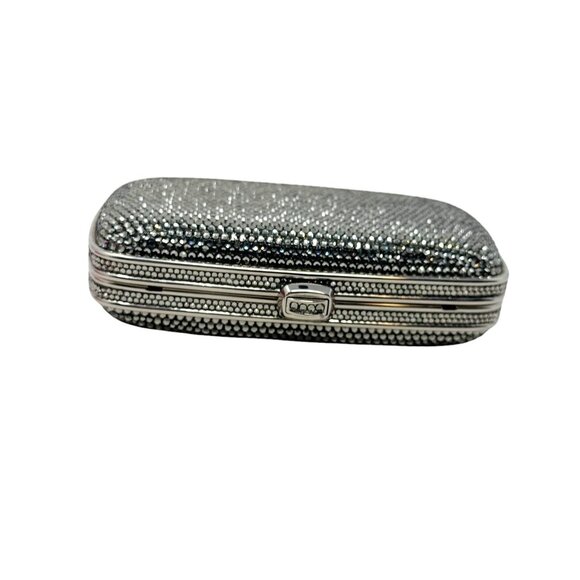 JUDITH LIEBER SWAROVSKI CRYSTAL Classic Micro mini Clutch Bag smoke gray Amazing - Picture 4 of 13